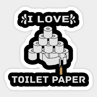 Retro Vintage I Love Toilet Paper Graphic Illustration Sticker